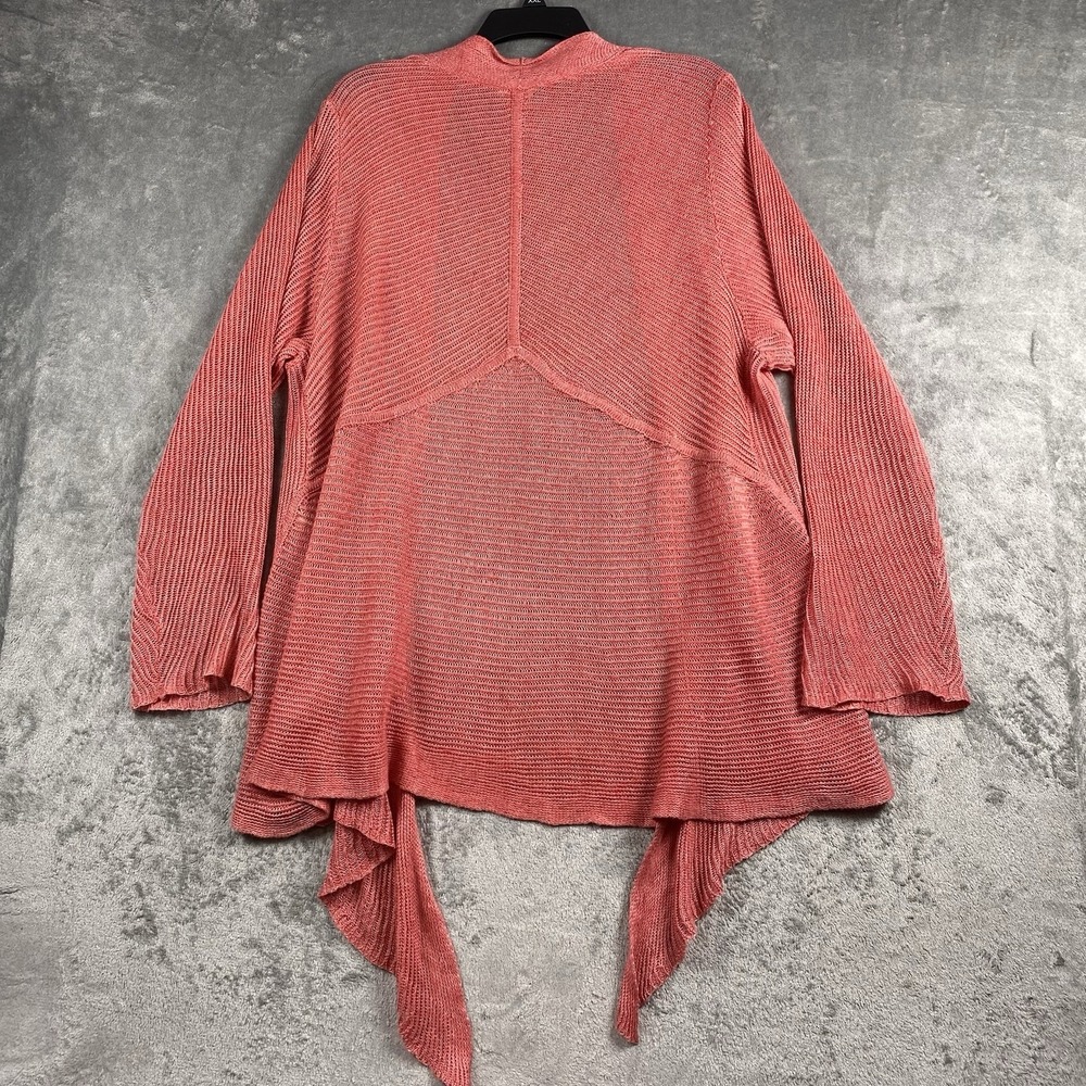 Eileen Fisher Dusty Rose Open-Front Ribbed Cardigan - Picture 6 of 10